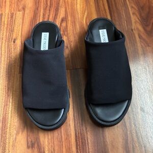 Steve Madden Black Slide Sandals